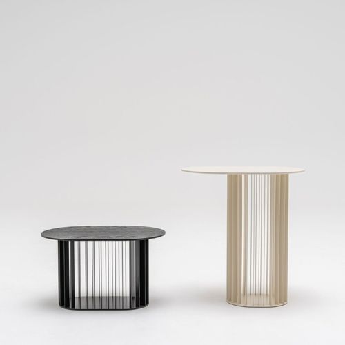 Moderner Couchtisch - ROLL  - MDD - Metall / Gestell aus Metall / oval