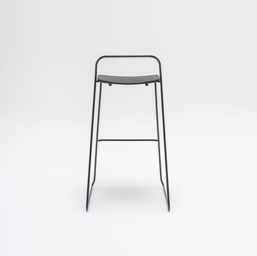 Hocker / skandinavisches Design - Afi - MDD - Sperrholz / Gestell aus pulverbeschichtetem Stahl / stapelbar