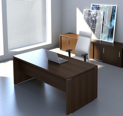 Schreibtisch für Open Space - QUANDO - MDD - modern / Aluminium / melaminbeschichtet