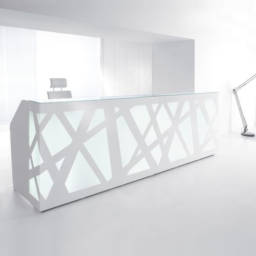 Plexiglas®-Empfangstheke - ZIG-ZAG - MDD - Metall / Glas / MDF
