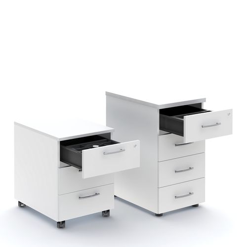 Metall-Schreibtischcontainer - STANDARD - MDD - melaminbeschichtet / mit 3 Schubladen / mit 4 Schubladen