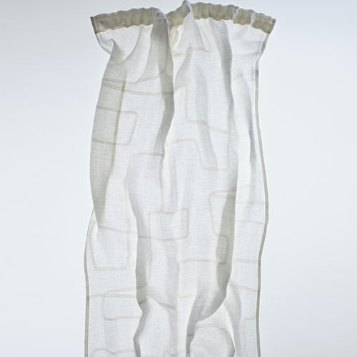 Streifenmuster-Gardine - REGOLITH  - DEDAR MILANO - Leinen / transparent / Dekor
