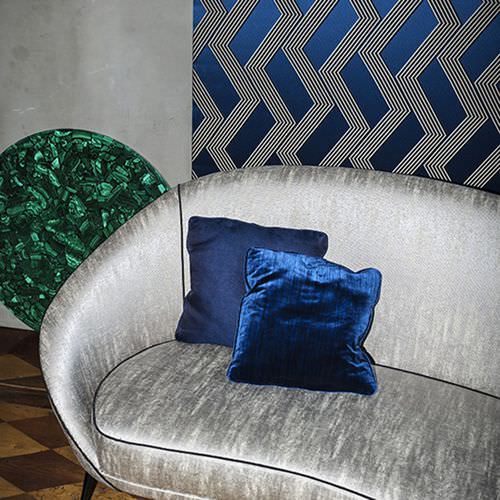 Vorhangstoff - FUNKY STRIPES - DEDAR MILANO - geometrisches Muster / Polyester / Seide