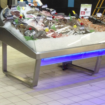Verkaufskühlvitrine - MARITEAM - Tournus - Stand / für Einzelhandel / mit Licht