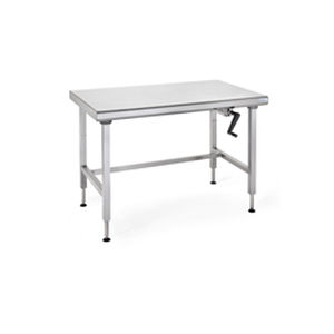 Edelstahl-Zubereitungstisch - ERGONOMIX  - Tournus - höhenverstellbar / Profi