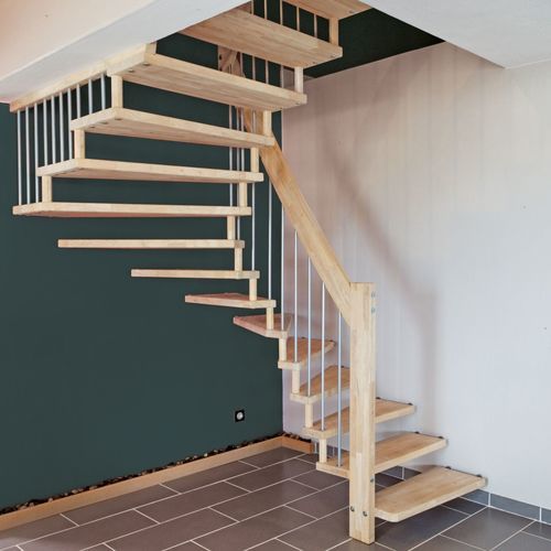 Gerade Treppe - OPTIMA - Créateur d'escaliers Treppenmeister - viertelgewendelt / halbgewendelt / Holzstufen