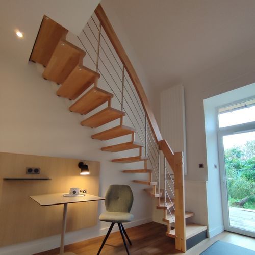 Gerade Treppe - OPTIMA HABITAT - Créateur d'escaliers Treppenmeister - mit Stufen aus Eiche / mit Stufen aus Sperrholz / mit Stufen aus Buche