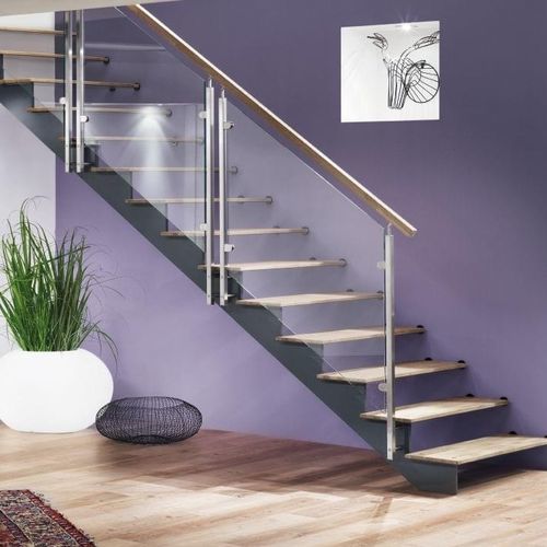 Gerade Treppe - Créateur d'escaliers Treppenmeister - Holzstufen / mit Holzstruktur / Metall