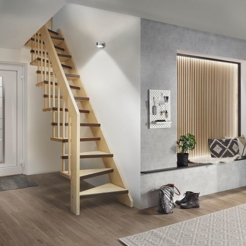 Gerade Treppe - Créateur d'escaliers Treppenmeister - Holzstufen / mit Holzstruktur / Metall
