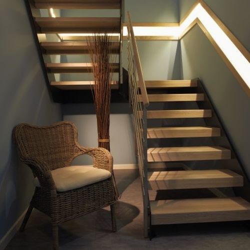 Viertelgewendelte Treppe - LOFT-5150A - Créateur d'escaliers Treppenmeister - Holzstufen / mit Metallstruktur / für Privatgebrauch