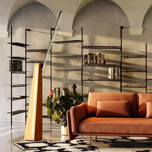 Stehleuchte - ASTOLFO - lumen center italia srl - Aluminium / Nussbaum / modern