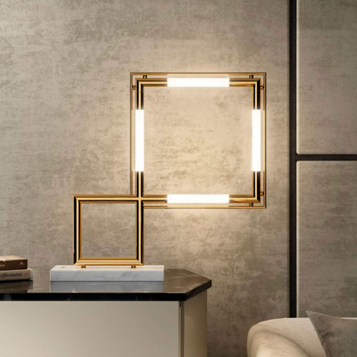 Tischlampe - QUADRO - lumen center italia srl - Messing / Marmor / modern