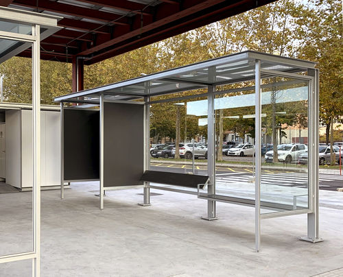 Glasbuswartehalle - MARQUESINA HABANA - URBADIS Microarquitectura - Metall / mit Bank