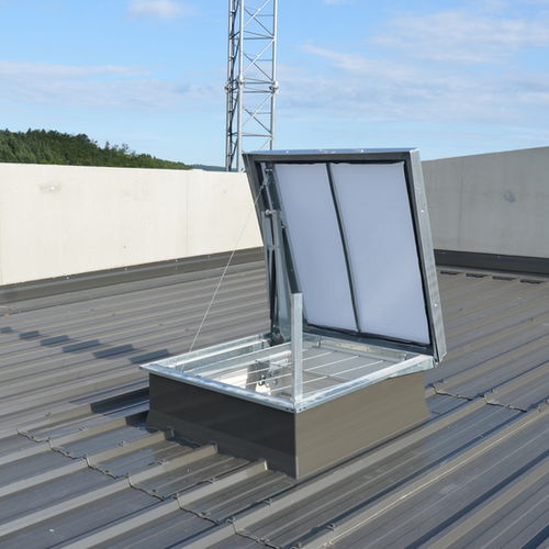 Luke / am Dach - ECOBAC - Kingspan Light + Air - quadratisch / Polycarbonat / mit Leiter
