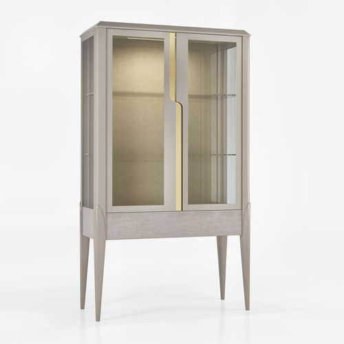 Moderne Vitrine - CLIZIA - GUERRA VANNI - mit hohen Beinen / Glas / Holz