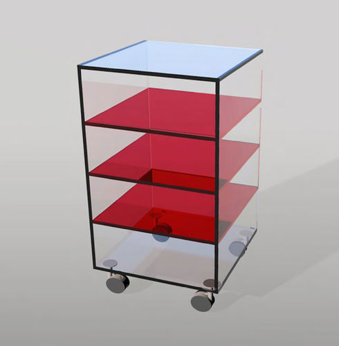 Regal mit Rollen - TI VEDO - VB Glass - modern / Glas