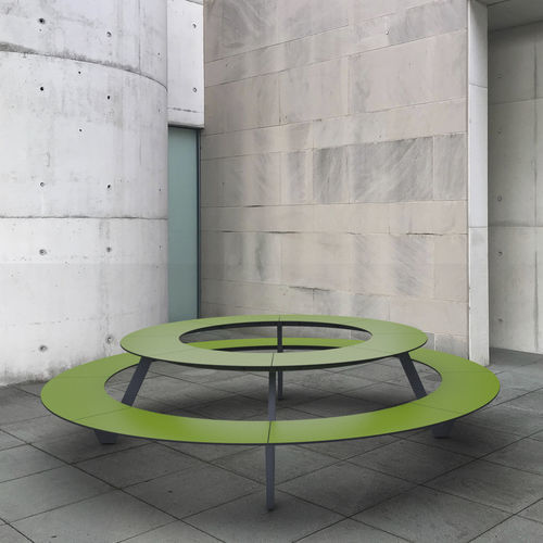 Moderner Picknicktisch - KING ARTHUR - Pro Urba - Aqua Pro Urba - HPL / Gestell aus galvanisiertem Stahl / rund