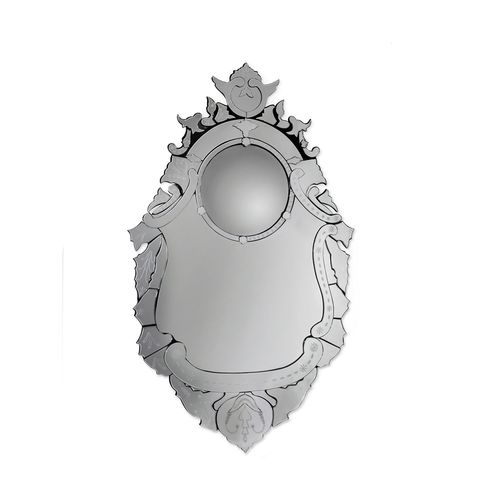 Wandmontierter Spiegel - VENETO - BOCA DO LOBO - originelles Design / lackiertes Holz / silberfarben