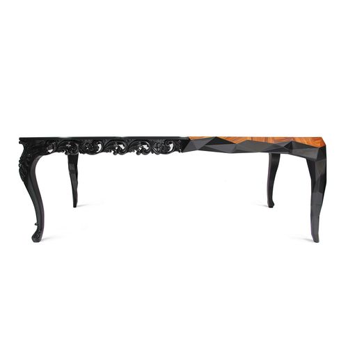 Neobarock-Esstisch - ROYAL - BOCA DO LOBO - Holzfurnier / Palisander / Gestell aus hochglanzlackiertem Holz