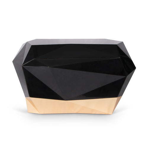 Moderner Nachttisch - DIAMOND  - BOCA DO LOBO - blattvergoldetes Holz / glänzend lackiertes Holz / Gestell aus Holz