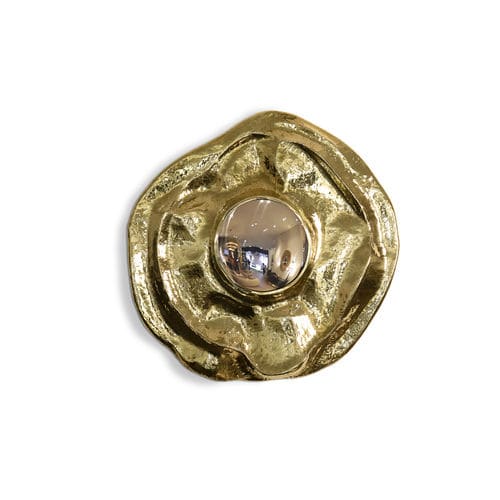 Wandmontierter Spiegel - ANGRA - BOCA DO LOBO - originelles Design / gebogen / poliertes Messing
