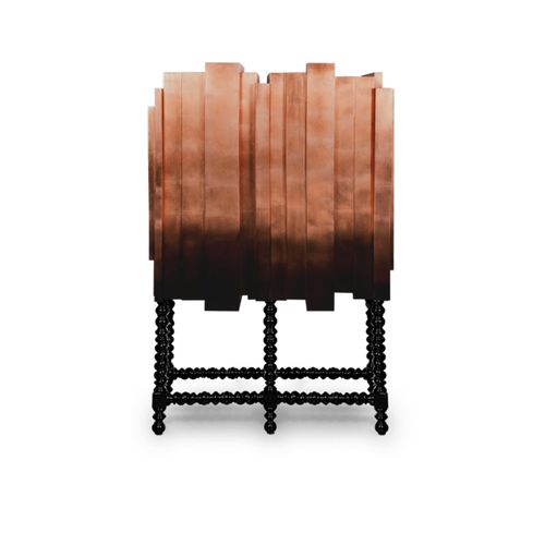 Sideboard mit hohen Beinen - D. MANUEL - BOCA DO LOBO - originelles Design / lackiertes Holz / Mahagoni