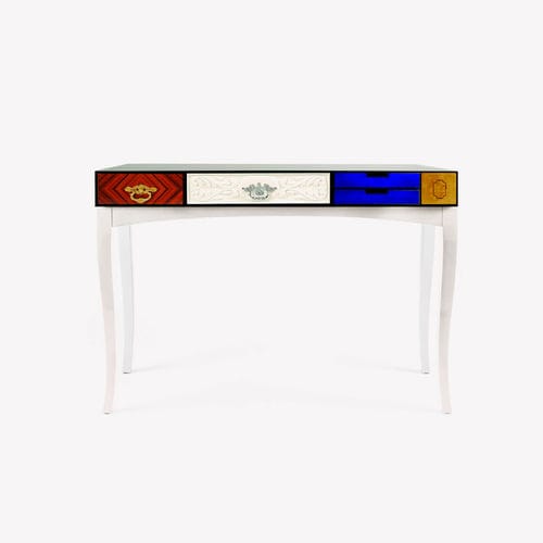 Konsolentisch / originelles Design - SOHO - BOCA DO LOBO - lackiertes Holz / Holzfurnier / Glas