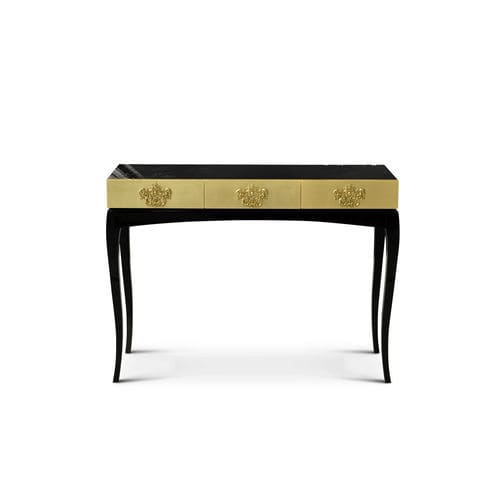 Klassischer Konsolentisch - TRINITY GOLD - BOCA DO LOBO - Mahagoni / Gestell aus Holz / rechteckig