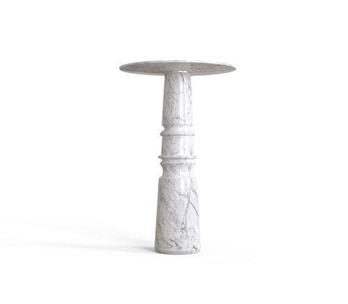 Klassischer Stehtisch - PIETRA - BOCA DO LOBO - Marmor / Gestell aus Marmor / rund