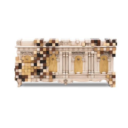 Sideboard / originelles Design - PICCADILLY - BOCA DO LOBO - Holz / maßgefertigt / mit Falttüren