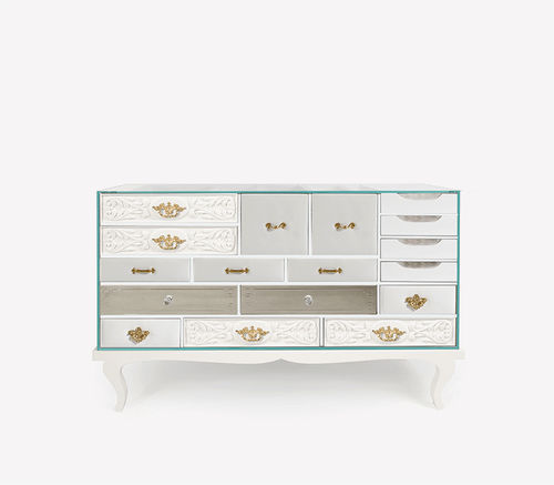 Modernes Sideboard - SOHO - BOCA DO LOBO - lackiertes Holz / Glas / maßgefertigt