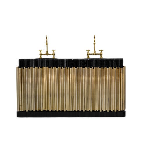 Doppelter Waschtisch-Unterschrank - SYMPHONY - BOCA DO LOBO - freistehend / Holz / Messing