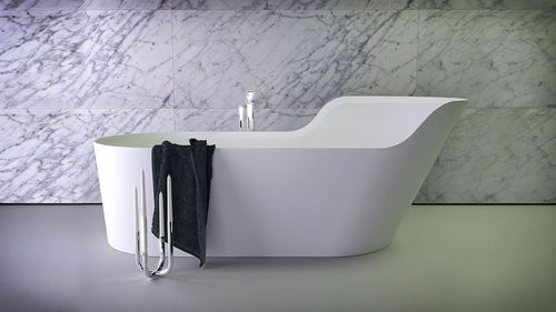 Ovale Badewanne - GLOW RIGHT - KNIEF & CO. GmbH - freistehend / Mineralwerkstoff / weiß