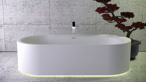 Ovale Badewanne - MOON - KNIEF & CO. GmbH - freistehend / Mineralwerkstoff / weiß
