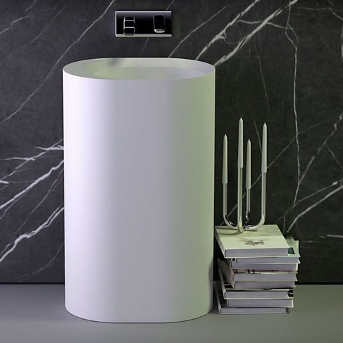Bodenstehendes Waschbecken - PEARL - KNIEF & CO. GmbH - Mineralwerkstoff / oval / modern