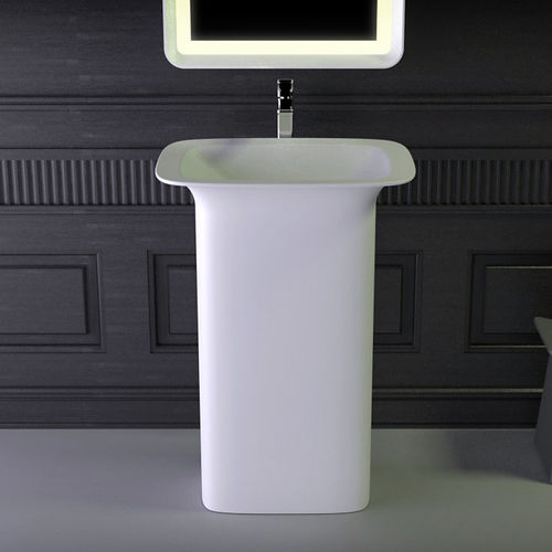 Bodenstehendes Waschbecken - GLAM - KNIEF & CO. GmbH - Mineralwerkstoff / rechteckig / modern
