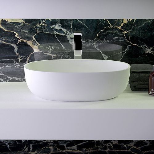 Aufsatzwaschbecken - PRIME - KNIEF & CO. GmbH - Mineralwerkstoff / oval / modern