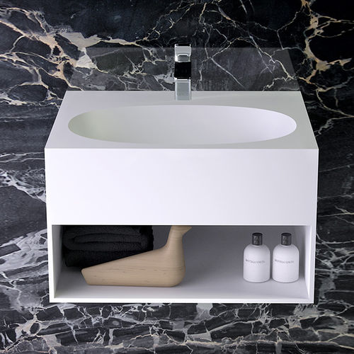 Wandmontierter Waschtisch-Unterschrank - PRIME - KNIEF & CO. GmbH - Holz / Mineralwerkstoff / modern