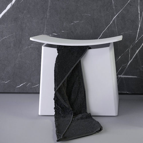 Moderner Hocker - ROUND - KNIEF & CO. GmbH - Mineralwerkstoff / weiß