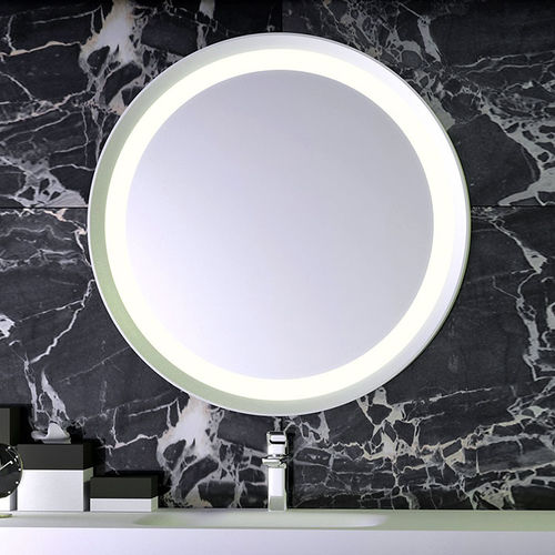 Wandmontierter Spiegel für Badezimmer - KNIEF & CO. GmbH - modern / rund / Mineralwerkstoff