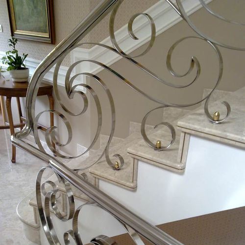 Edelstahlgeländer - pure inox - mit Stangen / für den Innenraum / für Treppen