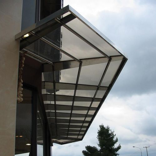 Vordach für Fenster - pure inox - für Tür / Metall / Glas