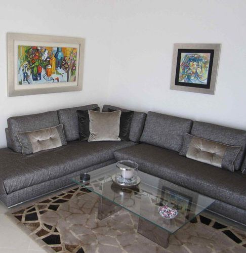 Moderner Couchtisch - pure inox - Glas / Edelstahl / rechteckig