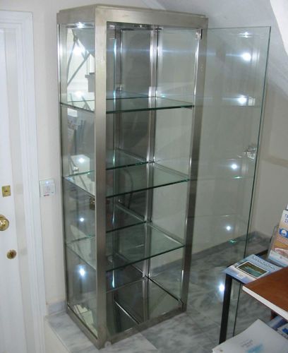 Moderne Vitrine - pure inox - Edelstahl / für Gewerbegebrauch
