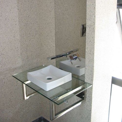 Waschbecken-Unterbau / Edelstahl - pure inox - Glas