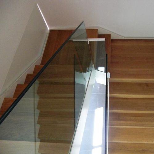 Glasgeländer - pure inox - Platten / für den Innenraum / für Treppen
