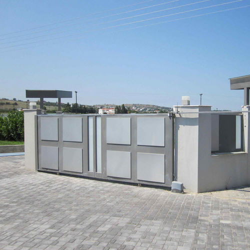 Schiebetor - pure inox - Edelstahl / Platten / motorisiert