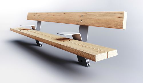 Moderne Bank für den öffentlichen Raum - ORDI - NORCOR MOB.URBAIN - Holz / Stahl / mit Rückenlehne