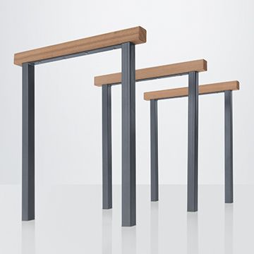 Bodenstehende Fahrradstütze - NOVUM-2018 - NORCOR MOB.URBAIN - für öffentliche Bereiche / Holz / thermolackierter Stahl