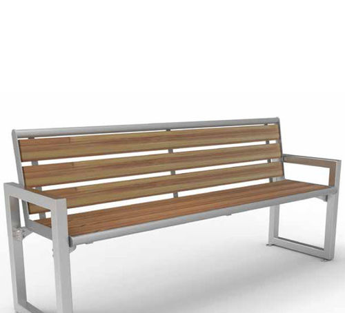 Moderne Bank für den öffentlichen Raum - STRADA - NORCOR MOB.URBAIN - Holz / thermolackierter Stahl / Verbundwerkstoff